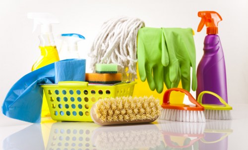 Local cleaners working in a Putney apartment building