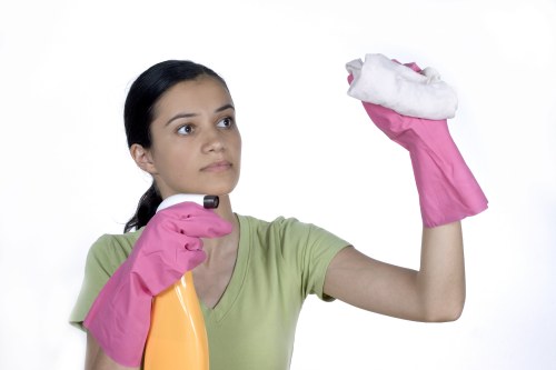 Professional floor cleaning equipment used on a hard surface